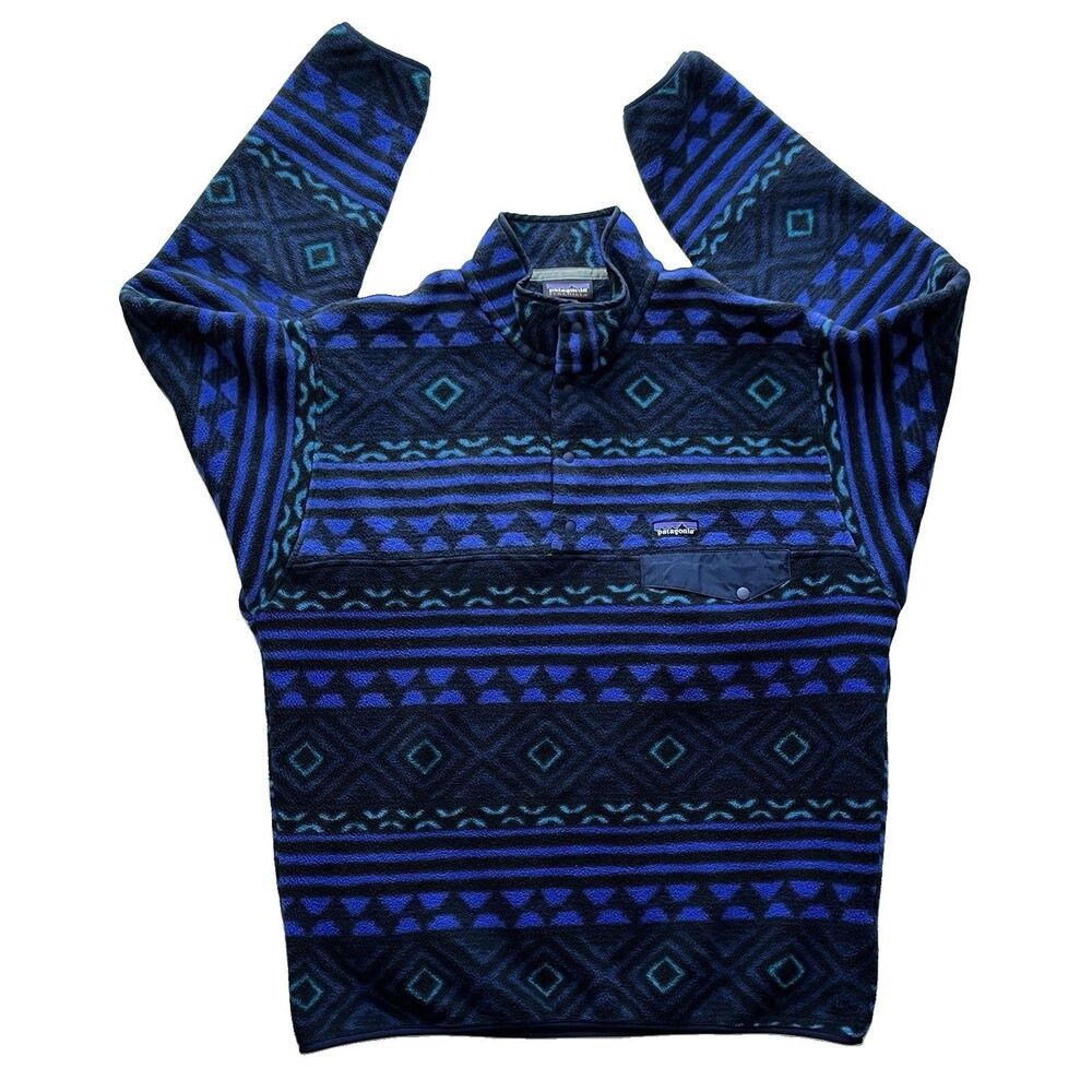 Patagonia Synchilla Snap-T Fleece Pullover Jacket Retro Aztec Pattern Tribal USA